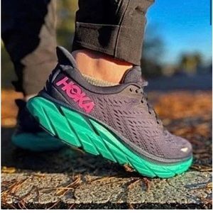 Hoka Athletic Shoes in Purple and Teal